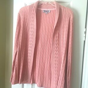 Pink cardigan sweater
